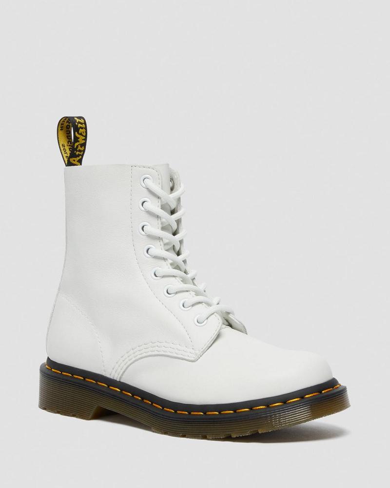 Women\'s Dr Martens 1460 Pascal Virginia Leather Ankle Boots White | AU 16VRW